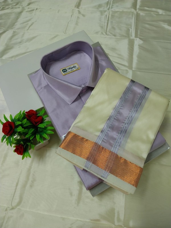 Wedding Pattu Dhoti Shirt