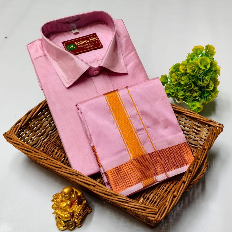 Wedding Pattu Dhoti Shirt