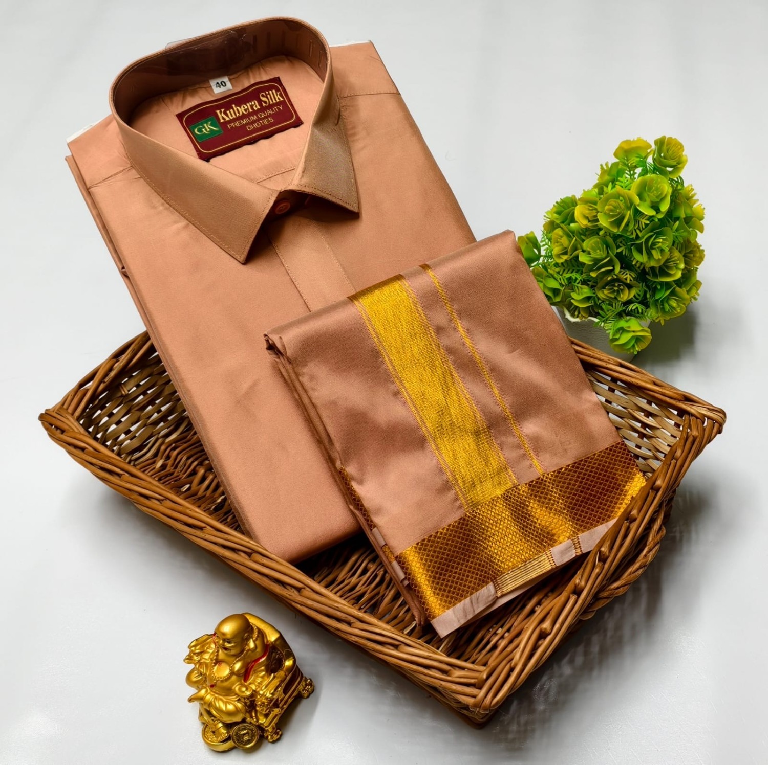 Wedding Pattu Dhoti Shirt