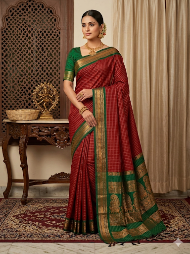 Checked Kalyani Cotton