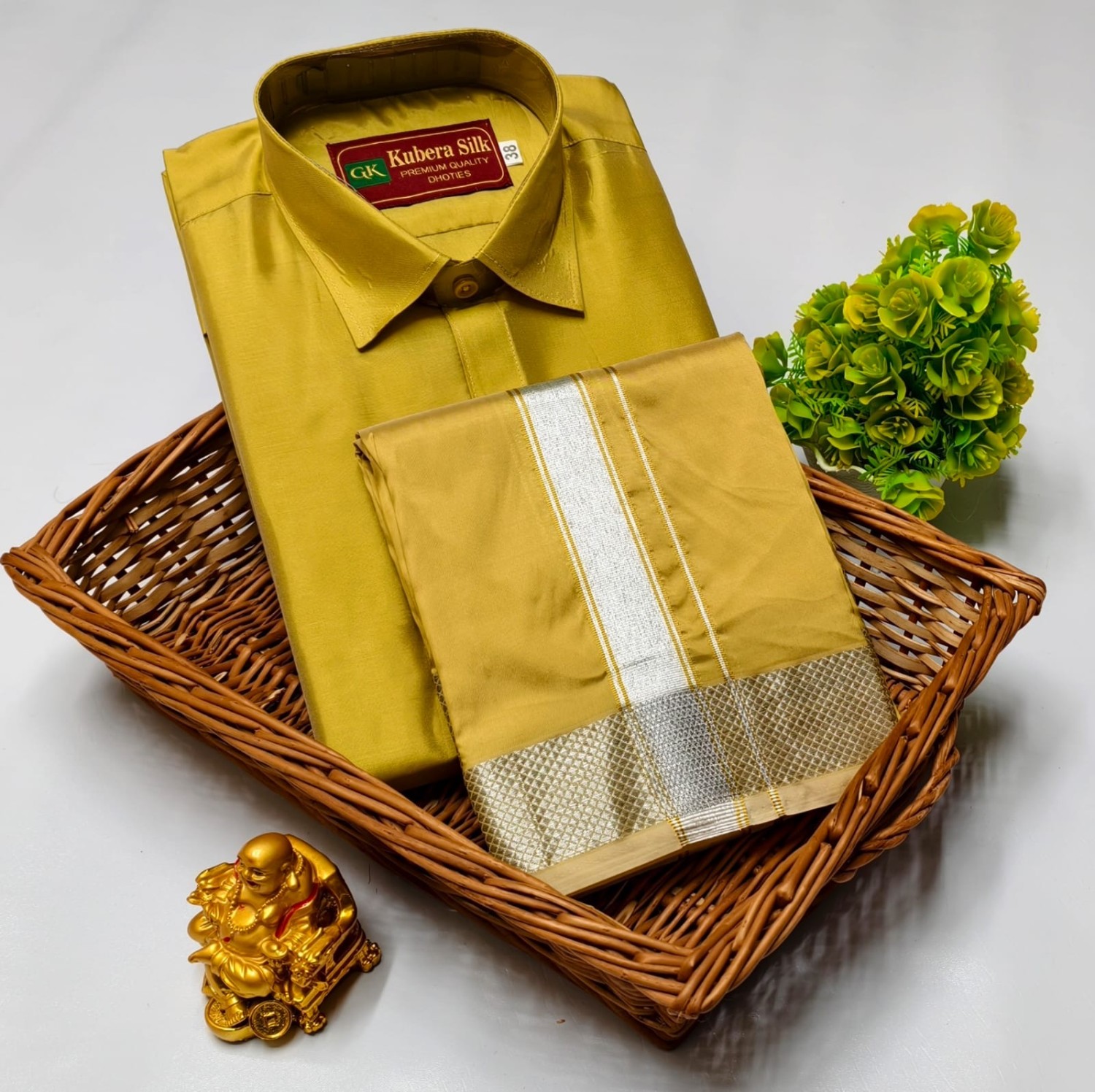 Wedding Pattu Dhoti Shirt