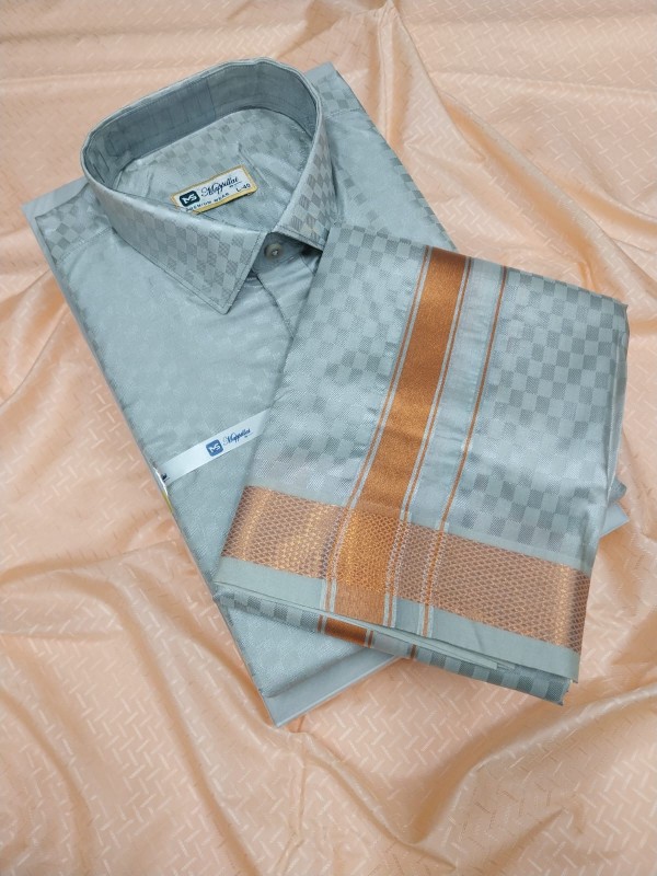 Wedding Pattu Dhoti Shirt
