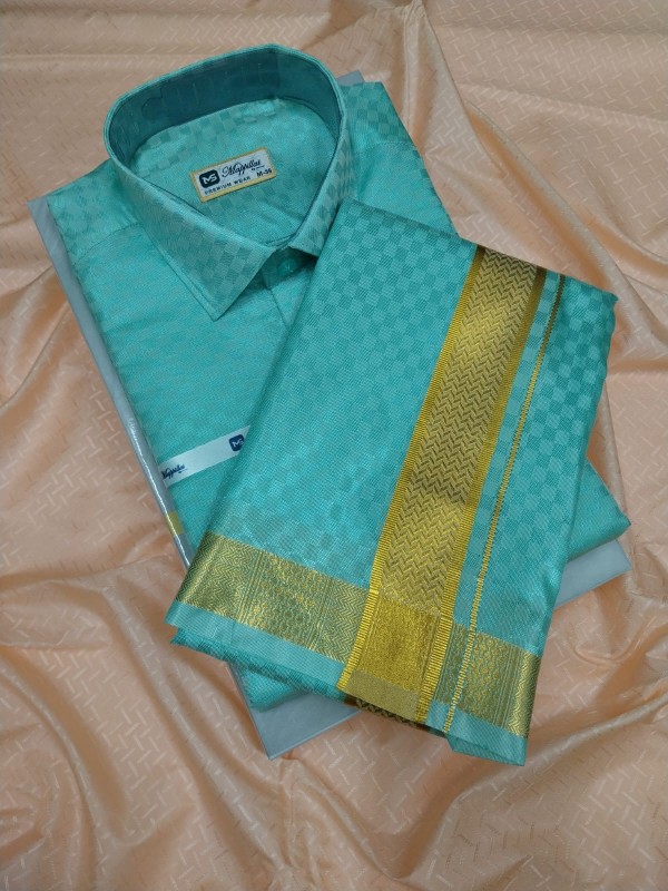 Wedding Pattu Dhoti Shirt