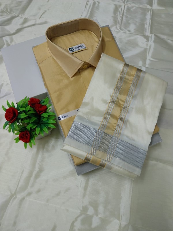 Wedding Pattu Dhoti Shirt